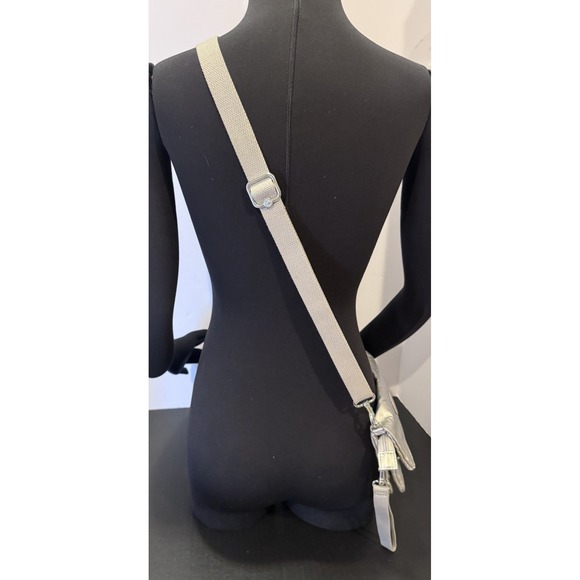 Kipling Lynne Convertible Metallic Silver Crossbody Clutch Wristlet Waist Bag - Picture 16 of 16